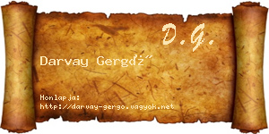 Darvay Gergő névjegykártya